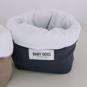 סלסלת אחסון מרופדת מבד לשידת ההחתלה במגוון צבעים