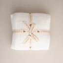 שמיכה לתינוק סרוגה דו צדדית שרפא - צבע לבן