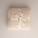 שמיכה לתינוק סרוגה דו צדדית שרפא - צבע אבן