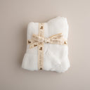 שמיכה לתינוק סריגה כפולה מלמלה - לבן