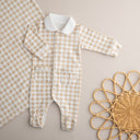 סט לתינוק- אוברול ושמיכה משבצות