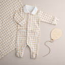 סט לתינוק- אוברול ושמיכה משבצות