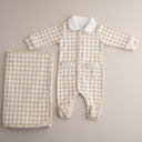 סט לתינוק- אוברול ושמיכה משבצות